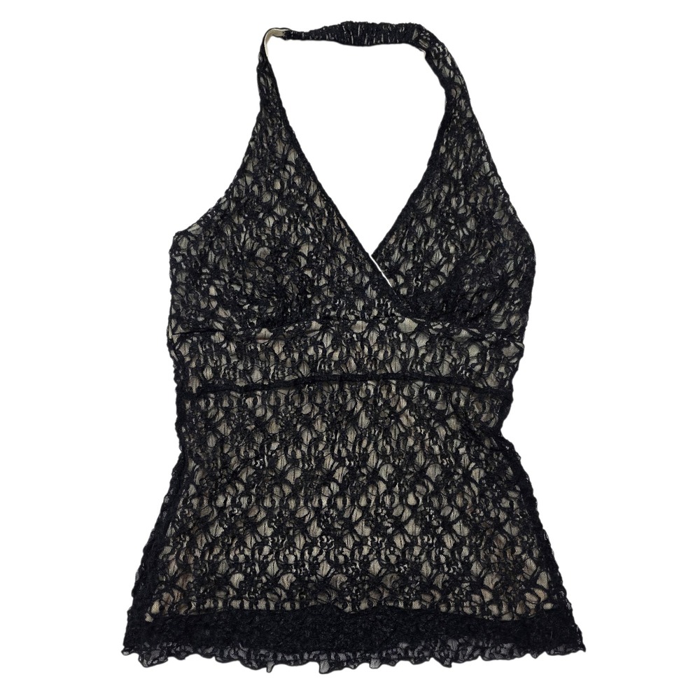 White House Black Market Black Lace Halter Top Women's Size S Romantic - Picture 6 of 6